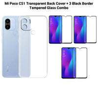 VAKIBO Super Premium Soft TPU Transparent Case With Dustplug,Side Grip,Corner Protection,lanyard Cuts,Camera Protection Suitable for Mi Poco C51
