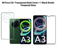 VAKIBO Premium Clear 1.5MM Thick Transparent Soft TPU Rubber Back Cover Case With Camera Protection Suitable for Mi Poco C61