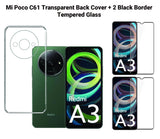 VAKIBO Premium Clear 1.5MM Thick Transparent Soft TPU Rubber Back Cover Case With Camera Protection Suitable for Mi Poco C61