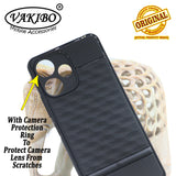 VAKIBO Parallax Design Black Coloured Soft TPU Rubber Back Cover Case With Camera Protection Ring Suitable for Mi Poco M6 Pro 5G