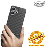 VAKIBO Parallax Design Black Coloured Soft TPU Rubber Back Cover Case With Camera Protection Ring Suitable for Mi Redmi 12