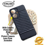 VAKIBO Parallax Design Black Coloured Soft TPU Rubber Back Cover Case With Camera Protection Ring Suitable for Mi Redmi 13C