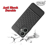 VAKIBO Parallax Design Black Coloured Soft TPU Rubber Back Cover Case With Camera Protection Ring Suitable for Mi Redmi 13C