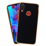 VAKIBO Golden Chrome Border Black Coloured Soft TPU Back Cover Case With Camera Protection Suitable for Mi Redmi 7