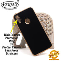 VAKIBO Golden Chrome Border Black Coloured Soft TPU Back Cover Case With Camera Protection Suitable for Mi Redmi 7