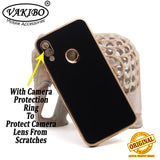 VAKIBO Golden Chrome Border Black Coloured Soft TPU Back Cover Case With Camera Protection Suitable for Mi Redmi 7