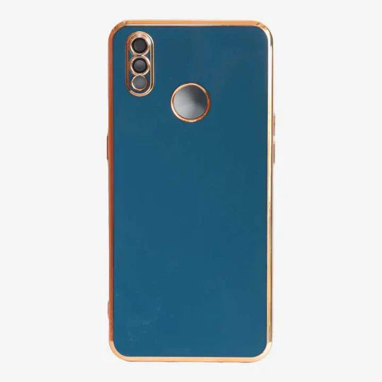 VAKIBO Golden Chrome Border Blue Coloured Soft TPU Back Cover Case With Camera Protection Suitable for Mi Redmi Y3