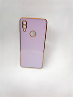 VAKIBO Golden Chrome Border Purple Coloured Soft TPU Back Cover Case With Camera Protection Suitable for Mi Redmi 7