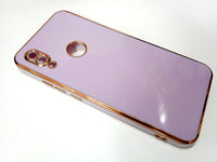 VAKIBO Golden Chrome Border Purple Coloured Soft TPU Back Cover Case With Camera Protection Suitable for Mi Redmi 7