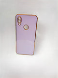 VAKIBO Golden Chrome Border Purple Coloured Soft TPU Back Cover Case With Camera Protection Suitable for Mi Redmi 7