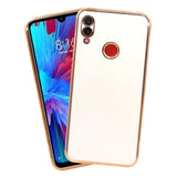 VAKIBO Golden Chrome Border White Coloured Soft TPU Back Cover Case With Camera Protection Suitable for Mi Redmi Y3
