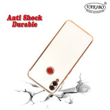 VAKIBO Golden Chrome Border White Coloured Soft TPU Back Cover Case With Camera Protection Suitable for Mi Redmi 7