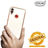 VAKIBO Golden Chrome Border White Coloured Soft TPU Back Cover Case With Camera Protection Suitable for Mi Redmi 7