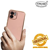 VAKIBO Golden Chrome Border Peach Coloured Soft TPU Back Cover Case With Camera Protection Suitable for Mi Redmi A1