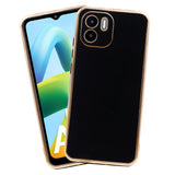 VAKIBO Golden Chrome Border Black Coloured Soft TPU Back Cover Case With Camera Protection Suitable for Mi Redmi A1