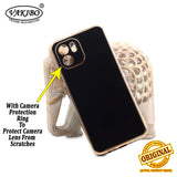 VAKIBO Golden Chrome Border Black Coloured Soft TPU Back Cover Case With Camera Protection Suitable for Mi Redmi A1