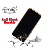 VAKIBO Golden Chrome Border Black Coloured Soft TPU Back Cover Case With Camera Protection Suitable for Mi Redmi A1