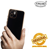 VAKIBO Golden Chrome Border Black Coloured Soft TPU Back Cover Case With Camera Protection Suitable for Mi Redmi A1