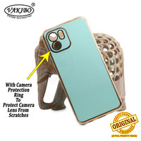 VAKIBO Golden Chrome Border Pista Coloured Soft TPU Back Cover Case With Camera Protection Suitable for Mi Redmi A2