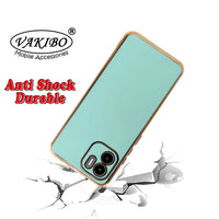 VAKIBO Golden Chrome Border Pista Coloured Soft TPU Back Cover Case With Camera Protection Suitable for Mi Redmi A2