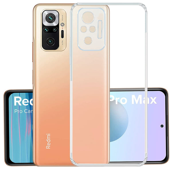 VAKIBO Premium Clear 1.5MM Thick Transparent Soft TPU Rubber Back Cover Case With Camera Protection Suitable for Mi Redmi Note 10 Pro