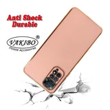 VAKIBO Golden Chrome Border Peach Coloured Soft TPU Back Cover Case With Camera Protection Suitable for Mi Redmi Note 11