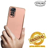 VAKIBO Golden Chrome Border Peach Coloured Soft TPU Back Cover Case With Camera Protection Suitable for Mi Redmi Note 11S