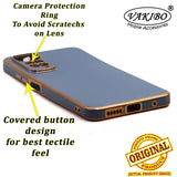 VAKIBO Golden Chrome Border Steel Blue Coloured Soft TPU Back Cover Case With Camera Protection Suitable for Mi Redmi Note 11S