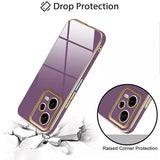 VAKIBO Golden Chrome Border  purple Coloured Soft TPU Back Cover Case With Camera Protection Suitable for Mi Redmi Note 12