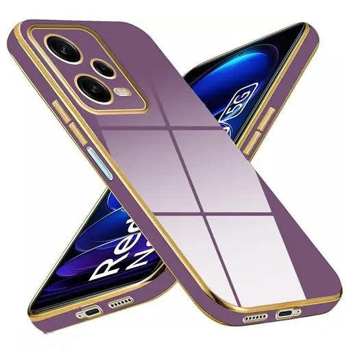VAKIBO Golden Chrome Border Green Coloured Soft TPU Back Cover Case With Camera Protection Suitable for Mi Redmi Note 12