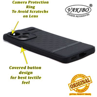 VAKIBO Parallax Design Black Coloured Made with Soft Rubber TPU Back Cover Case Camera Protection Ring Suitable for Mi Redmi Note 13 Pro Plus