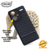 VAKIBO Parallax Design Black Coloured Made with Soft Rubber TPU Back Cover Case Camera Protection Ring Suitable for Mi Redmi Note 13 Pro Plus