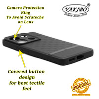VAKIBO Parallax Design Black Coloured Soft TPU Rubber Back Cover Case With Camera Protection Ring Suitable for Mi Redmi Note 13 Pro