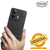VAKIBO Parallax Design Black Coloured Soft TPU Rubber Back Cover Case With Camera Protection Ring Suitable for Mi Redmi Note 13 Pro