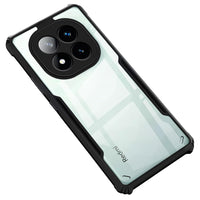 VAKIBO Best Selling Black and Transparent Coloured Made With Soft TPU and Acrylic Back Cover Case With 4 Corner and Camera Protection Suitable for Mi Redmi Note 14 Pro