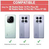 VAKIBO Best Selling Black and Transparent Coloured Made With Soft TPU and Acrylic Back Cover Case With 4 Corner and Camera Protection Suitable for Mi Redmi Note 14 Pro