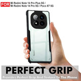 VAKIBO Best Selling Black and Transparent Coloured Made With Soft TPU and Acrylic Back Cover Case With 4 Corner and Camera Protection Suitable for Mi Redmi Note 14 Pro