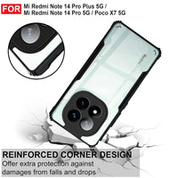 VAKIBO Best Selling Black and Transparent Coloured Made With Soft TPU and Acrylic Back Cover Case With 4 Corner and Camera Protection Suitable for Mi Redmi Note 14 Pro