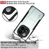 VAKIBO Best Selling Black and Transparent Coloured Made With Soft TPU and Acrylic Back Cover Case With 4 Corner and Camera Protection Suitable for Mi Redmi Note 14 Pro