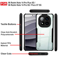 VAKIBO Best Selling Black and Transparent Coloured Made With Soft TPU and Acrylic Back Cover Case With 4 Corner and Camera Protection Suitable for Mi Redmi Note 14 Pro