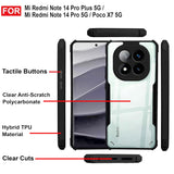 VAKIBO Best Selling Black and Transparent Coloured Made With Soft TPU and Acrylic Back Cover Case With 4 Corner and Camera Protection Suitable for Mi Redmi Note 14 Pro