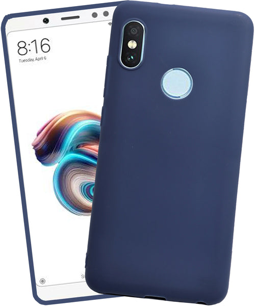 VAKIBO 1.2 MM Thick Blue Coloured Soft TPU Rubber Back Cover Case With Camera Protection Ring Suitable for Mi Redmi Note 5 Pro