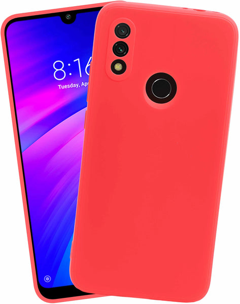 VAKIBO Matte 1.5 MM Thick With Camera Protection Red Coloured Soft TPU Rubber Back Cover Case Suitable for Mi Redmi Note 7