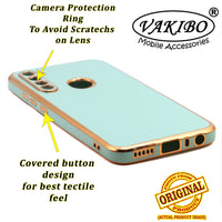 VAKIBO Golden Chrome Border Pista Coloured Soft TPU Back Cover Case With Camera Protection Suitable for Mi Redmi Note 8