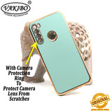 VAKIBO Golden Chrome Border Pista Coloured Soft TPU Back Cover Case With Camera Protection Suitable for Mi Redmi Note 8