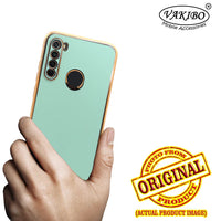 VAKIBO Golden Chrome Border Pista Coloured Soft TPU Back Cover Case With Camera Protection Suitable for Mi Redmi Note 8T