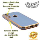 VAKIBO Golden Chrome Border Steel Blue Coloured Soft TPU Back Cover Case With Camera Protection Suitable for Mi Redmi Note 8