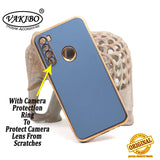 VAKIBO Golden Chrome Border Steel Blue Coloured Soft TPU Back Cover Case With Camera Protection Suitable for Mi Redmi Note 8T