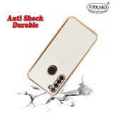 VAKIBO Golden Chrome Border White Coloured Soft TPU Back Cover Case With Camera Protection Suitable for Mi Redmi Note 8
