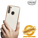 VAKIBO Golden Chrome Border White Coloured Soft TPU Back Cover Case With Camera Protection Suitable for Mi Redmi Note 8T